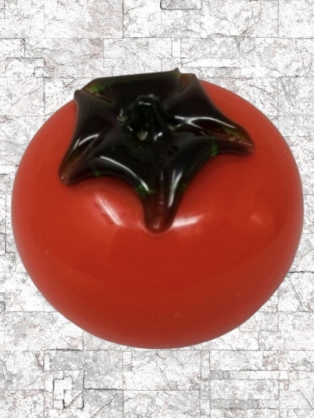 DECORATIVE HAND-BLOWN ART GLASS "TOMATO"